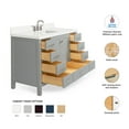 thumbnail image 3 of ARIEL Cambridge 55" Grey Bathroom Vanity with Sink, 1.5" Edge Pure White Quartz Countertop & Backsplash, Center Rectangular Sink, 2 Soft Closing Doors, 9 Full Extension Dovetail Drawers, 3 of 8