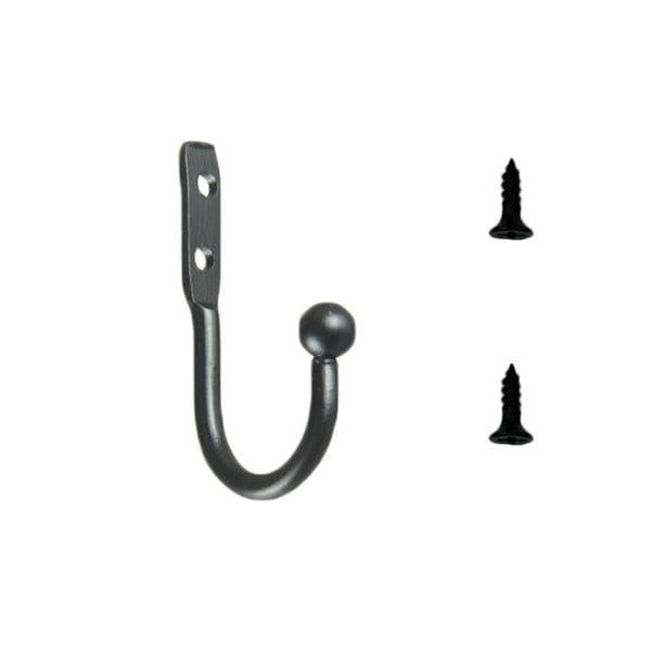 3pcs Mini Hook Single Small Size Wall Hooks Decorative Door Hanger Metal  Alloy Wall Hangers Black Hooks(1 hook and 2 screws) 