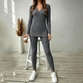 thumbnail image 2 of Admvng 2 Piece Outfit Set for Women Long Sleeve Top and Long Pants Casual Trendy Coordinated Tracksuit, 2 of 7