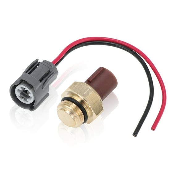 Radiator Coolant Fan Switch with Connector Pigtail Harness for Honda Accord 1992-2005 No.37760-P00-003/201-1650 Coolant Temperature Sensor Connector for Honda CR-V 1997-2006