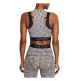thumbnail image 2 of NIKE PRO Womens Gray Moisture Wicking Racerback Fitted Stretch Cropped Logo Graphic Sleeveless Mock Neck Active Wear Tank Top S, 2 of 2