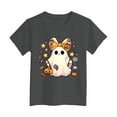 thumbnail image 6 of Xyant Halloween Shirts Girls Short Sleeve Boo Shirt Kids Toddler Pumpkin/Ghost T Shirts Cute Retro Tee Tops Halloween Tshirts Girls,Size 2-14 Years, 6 of 7