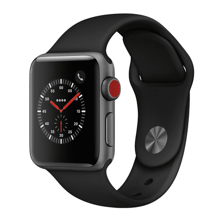 Pre-Owned Apple Watch 38mm Series 3 GPS + Cellular with Sport Band MQJN2LL/A (Refurbished: Good)