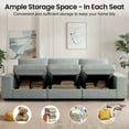 thumbnail image 4 of INGALIK 128" Modern Modular Couch Sofa with Seats Storage, 4-Seater Sectional Couch with W/Deep Seat, Comfy Chenille Sofa for Living Room, Office, Side Pockets, USB Port, Removable Cover (Light Gray), 4 of 10