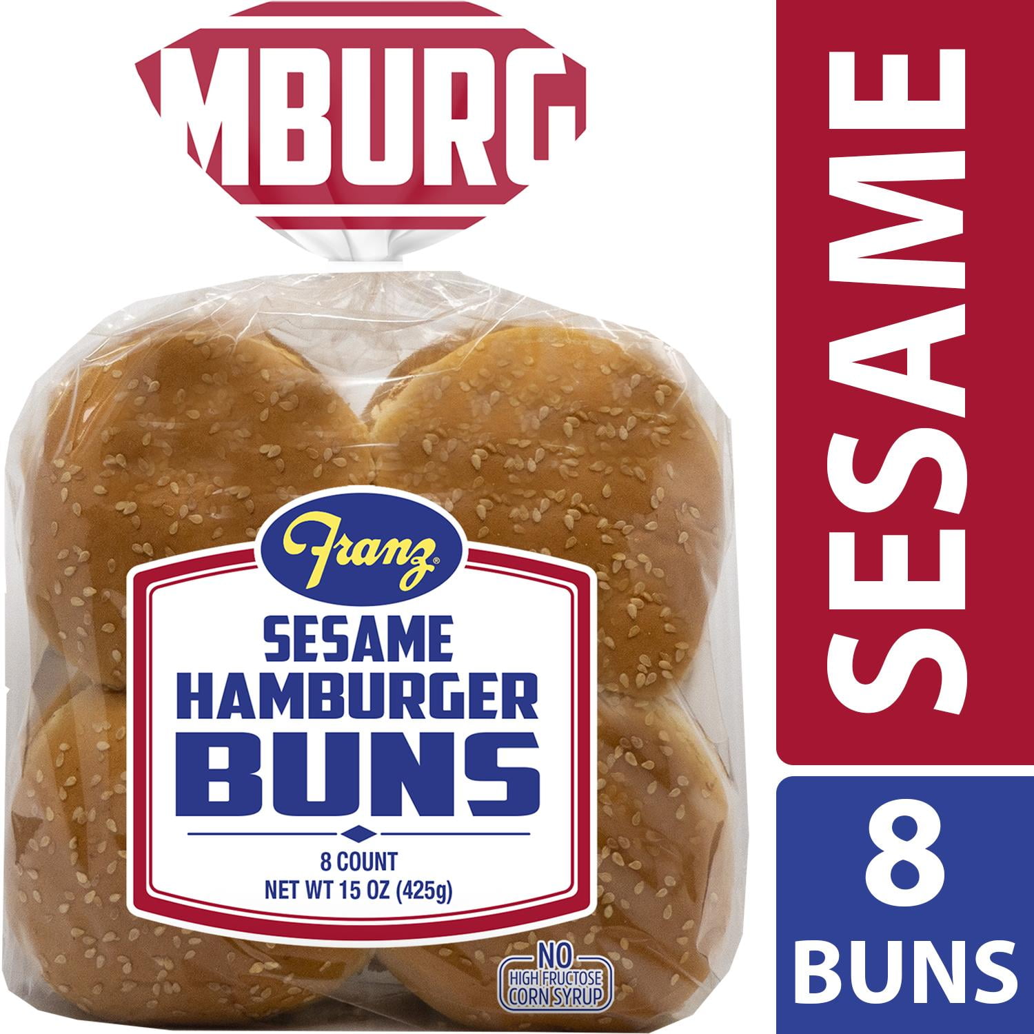 Franz Cluster Sesame Hamburger Buns, 8 count