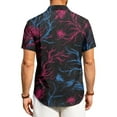 thumbnail image 5 of Dresfit Polo Shirts for Men Short Sleeve Graphic Hawaiian Shirt Spring Summer Button Down Tropical Mokaloha Shirt Loose Big and Tall Oversized Beach Aloha Shirt Navy 2XL, 5 of 8