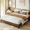 thumbnail image 2 of Wood Platform Metal Bed Frame, Queen Size Metal Bed Frame, Wood Slat Support, No Box Spring Needed, Easy Assembly, Noise-Free Design, Underbed Space for Storage with Sturdy Steel Slats, 2 of 7