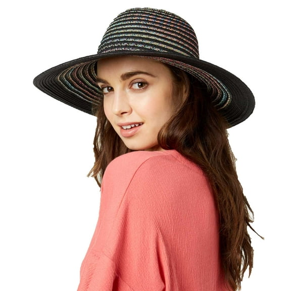 INC International Concepts Women’s Stripe Floppy Hats, Black