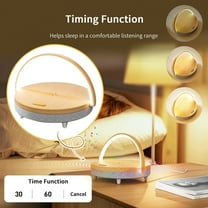 jiacuix Bedside Lamp With Wireless Charger, LED Night Light With Bluetooth Speaker White Noise Sound Machine, Phone Holder 5 In 1 Dimmable Small Table Lamp, Touch-Light