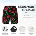 thumbnail image 4 of Kdxio Cherry Print Men'S Swim Trunks With Compression Liner 7 Inch Inseam Quick Dry Swim Shorts, 4 of 7