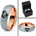 thumbnail image 4 of Tungsten Gaming Gamer Controller Pad Heart Emoji Band Ring 7mm Men Women Comfort Fit 18k Rose Gold Dome Brushed Gray Polished, 4 of 4