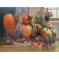 thumbnail image 2 of Bansemer, Roger 32x26 Gold Ornate Wood Framed with Double Matting Museum Art Print Titled - Pumpkins on the Hearth, 2 of 4