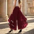 thumbnail image 5 of Womens Wide Leg Pants BWASD Elegant High Waist Chiffon Flowy Palazzo New 2026 Dress Trousers Breathable for Travel Vacation Beach Summer Fashion (Wine L), 5 of 6