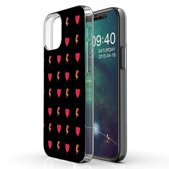TalkingCase Slim Phone Case Compatible for Apple iPhone 12 Pro MAX, Lightning Hearts Print, Lightweight,Flexible,Soft, USA