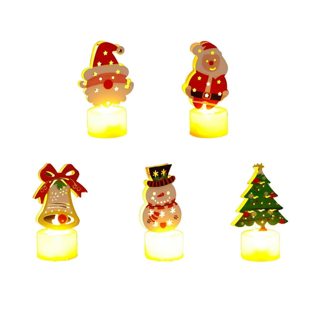 Led Christmas Lights,Luminous Santa Snowman LED Candle Light - Ingenious Personality Night Light Ornament