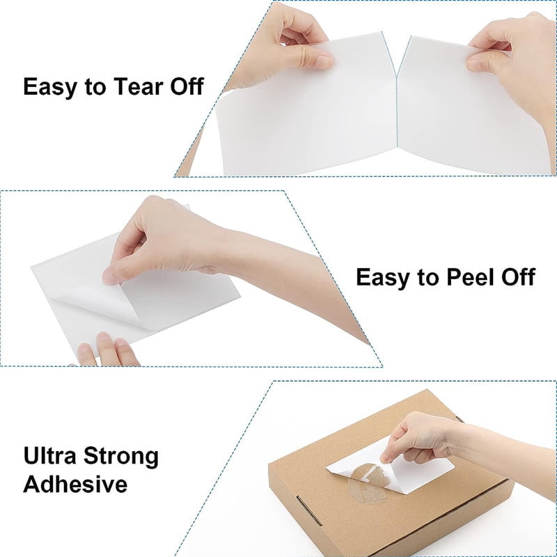 SJPACK 400 Labels 4" x 6" Fanfold Direct Thermal Shipping Labels Blank White Perforated Shipping Label
