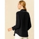 thumbnail image 5 of Blusa De Manga Larga Con Cuello Peter Pan Y Volantes Para Mujer Negro M, 5 of 6