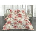 thumbnail image 2 of Ambesonne Rosetta Quilted Coverlet 2 Pcs, Vintage Rose Floral Boho, Twin Size, Coral Cream and Sage Green, 2 of 4