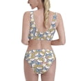 thumbnail image 3 of Fotbe Cute Rabbit Women's High Waisted Bikini Tankini Sets Two Piece Bathing Suits High Cut Scoop Neck Swimsuit-Small, 3 of 8