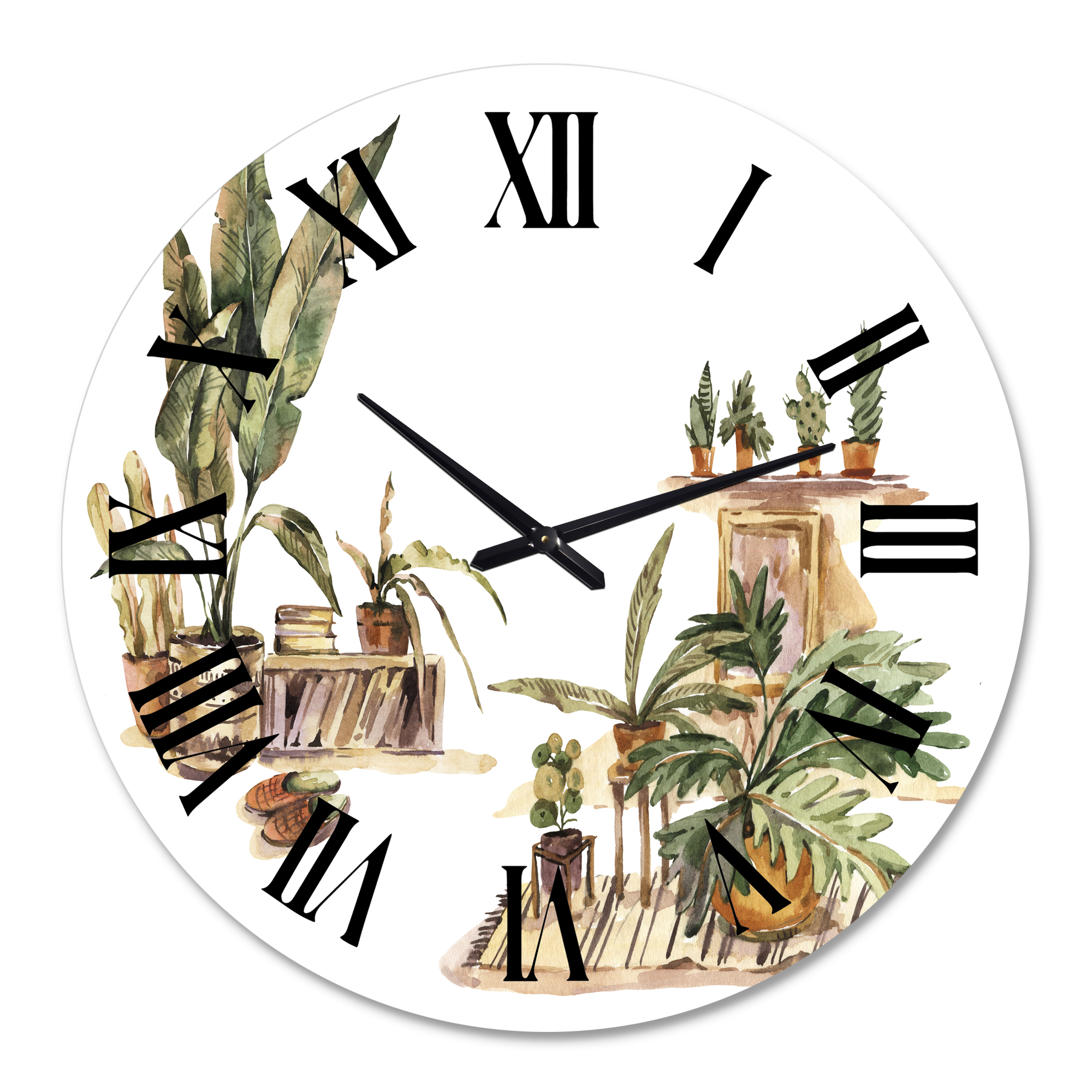 Designart 'Indoor House Plants Urban Jungle Iii' Traditional Wall Clock