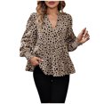 thumbnail image 2 of AXXD Basic Sweatshirts for Women Loose Fit Summer 2024 Ladies Solid Color Long Sleeve Short Shirt Blouse Tops, 2 of 3