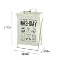 thumbnail image 3 of Harpi Laundry Hamper Clearance Foldable Thick Cotton Linen Sorting Basket, Household With Handle Iron Bracket Collapsible Laundry Baskets, Bathroom Breathable Large Capacity Dirty Clothes, 3 of 6
