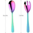 thumbnail image 3 of MODANU 2Pcs Salad Servers Salad Spoons and Fork Set, Stainless Steel Serving Utensils for Salad Gravies or Pasta, Silver, 3 of 7