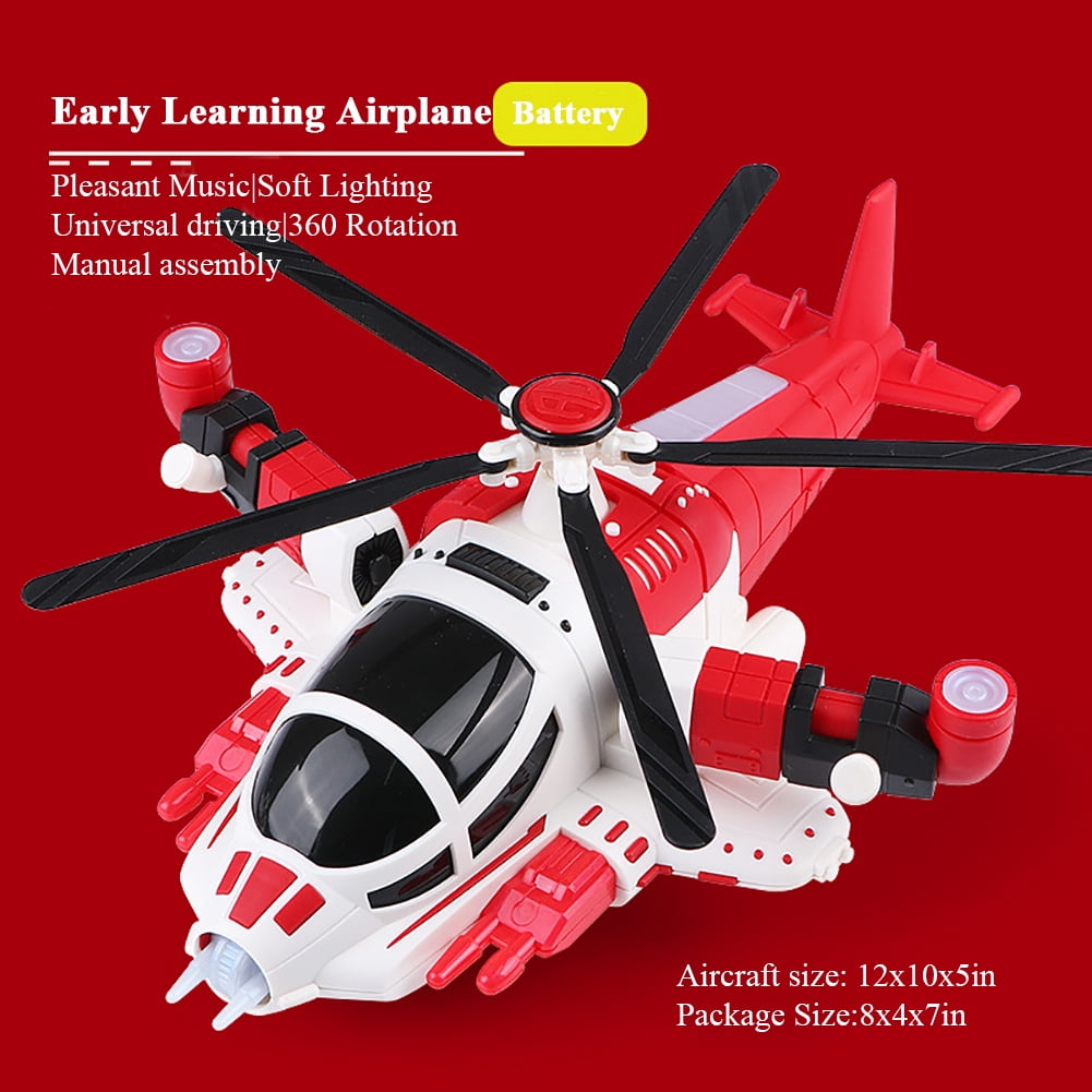 Esaierr Electric Helicopter Toy for Toddler Baby Airplane Toys with Lights and Music Battery Operated for Boys and Girls Ages 3-8 Years Old