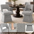 thumbnail image 3 of Usaint 360‑Degree Swivel Chenille Dining Chair, Hollow‑Out Curved‑Back Upholstered Accent Chair for Dining Rooms, Living Rooms, Reading Nooks, Gray, 3 of 11