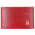 thumbnail image 2 of Serving Tray, Sturdy And Reusable Food Meals Server Tray Handcrafted Decorative Serving Platter Striking Red Wood Round Butler Tray For Snacks Beverages Fruits, 2 of 8