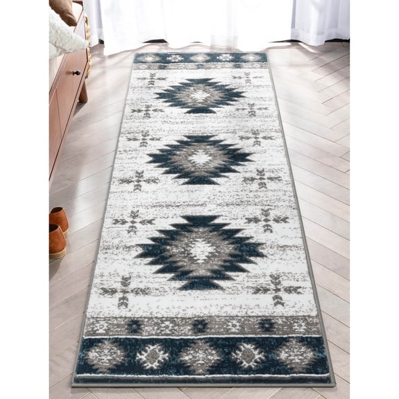 Well Woven Southwestern Rodrigo 2'3" x 7'3" Blue Runner Rug