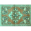 thumbnail image 1 of Ahgly Company Machine Washable Indoor Rectangle Animal Turquoise Blue Traditional Area Rugs, 2' x 4', 1 of 4