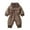 Coffee, variant on Winter Romper For Toddler Lapel Long Sleeve Zip Button Jumpsuit Thermal Thick Comfy One Piece Oneise With Pockets (10 Months, Beige)