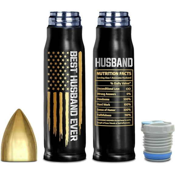 Gifts for Husband from Wife, Best Husband Ever Gifts - 17oz Bullet Tumbler, Husband Birthday Wedding Anniversary, To Him Husband Coffee Cup Mug Tumbler, Father Day Gift for Him Husband, Hubby Presents