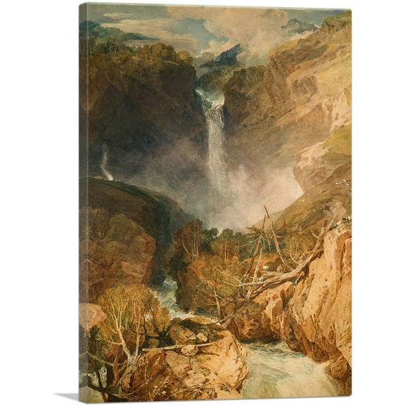 ARTCANVAS The Great Falls of the Reichenbach 1804 Canvas Art Print by J. M. W. Turner - Size: 26" x 18" (0.75" Deep)