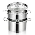 Costway 2Tier 304 Stainless Steel Steamer insert pot Steaming Cookware