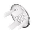 thumbnail image 4 of Uxcell 3Pack Sink Trim Overflow Cover Ring Metal Round Hole Insert in Caps, Silver, 4 of 5