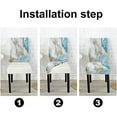 thumbnail image 5 of Blue Chair Covers for Dining Room Set of 4 Spandex Stretch Dining Room Chair Cover Removable Washable Kitchen Parsons Chair Covers Seat Slipcovers, 5 of 5