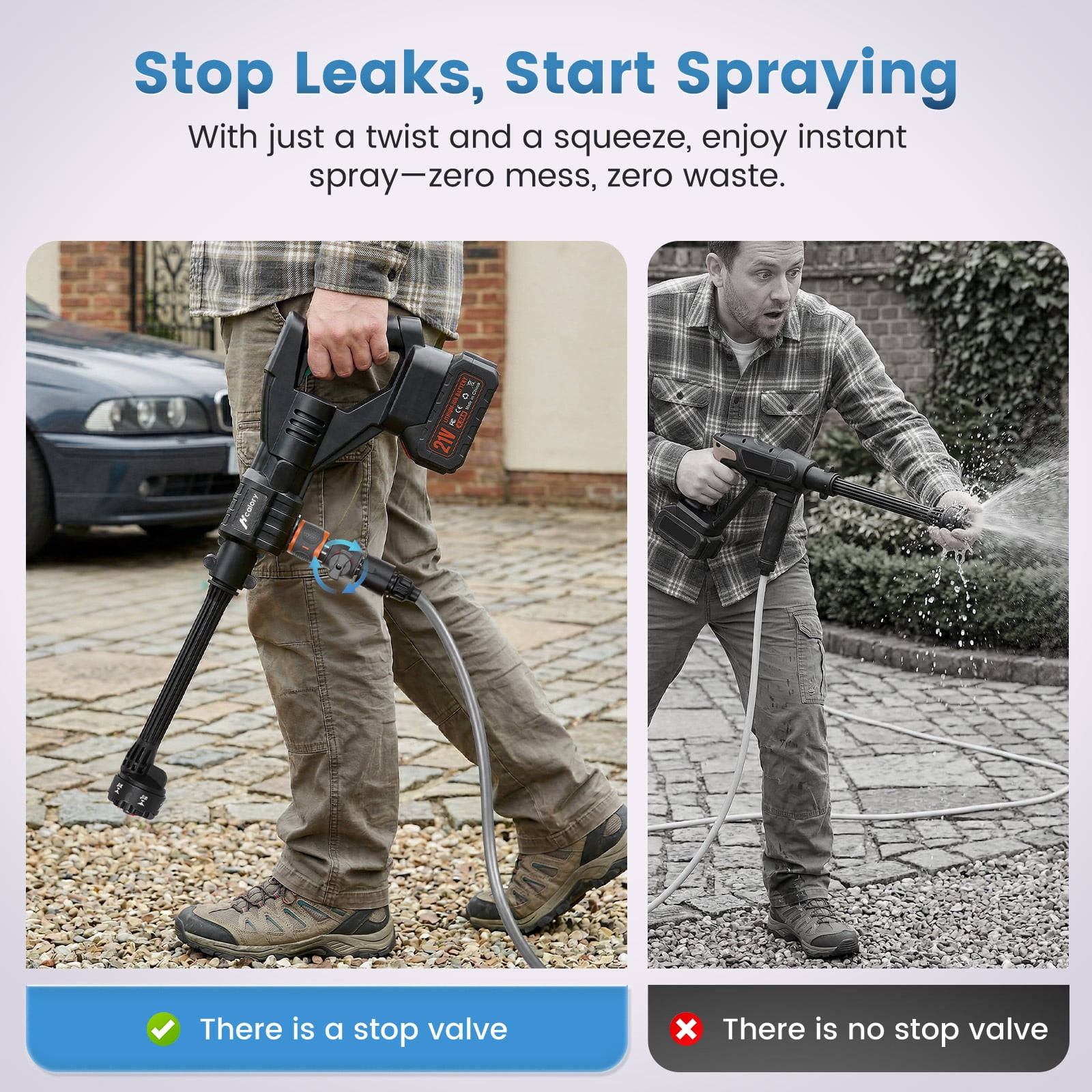 Audew (Andeman) 1000 PSI Cordless Pressure Washer - 6-in-1 Multipurpose Cleaner with 2x4Ah Batteries