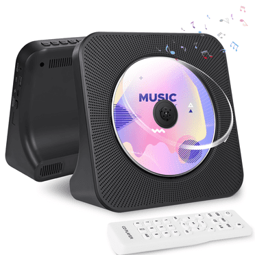Portable CD Player with Bluetooth, Home CD Player with LED Screen, USB Port, FM Radio, Aux Port, Music Player with Remote