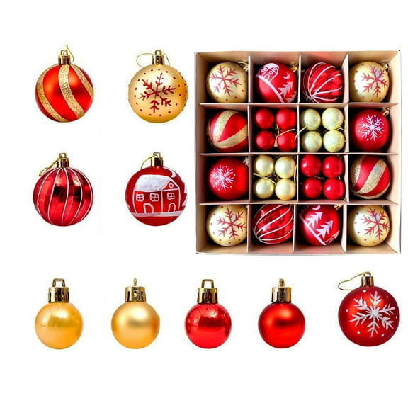Tarmeek Christmas Decorations 44 Pieces Of Christmas Ball Ornaments Christmas Tree Decoration Holiday Wedding Party Decoration Xmas Tree Ornaments