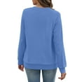 thumbnail image 4 of Crewneck Sweatshirts for Women No Hood Fall Casual Long Sleeve Pullover Tops Loose Sweatshirt with Pocket Royal Blue 2XL, 4 of 7
