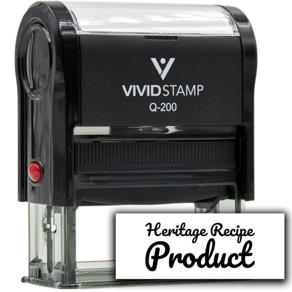 All Quality Heritage Recipe Product Self-Inking Rubber Stamp | Handcrafted Products (Black Ink) - Q-200