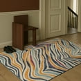 thumbnail image 3 of Rug Branch Contemporary Boho Zebra Beige Blue Indoor Area Rug - 9x12, 3 of 7