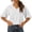 White, variant on Womens Tops Plus Size Knit with Lace Cutout Tie Neck Lightweight Relaxed Fit Blouson Sleeve Summer Casual Y2K Fashion Tees 2026 White 2XL