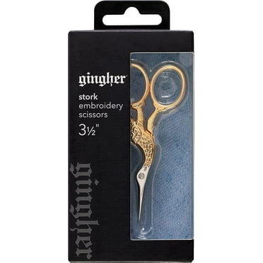 Gingher 01-005280 Stork Embroidery Scissors, 3.5 Inch, Gold