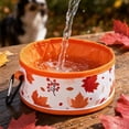 thumbnail image 5 of Aoznliie Dog Bowls, Fall Maple Leaf Harvest Collapsible Oxford Cloth Bowl for Travel, 6x6x4 inch Portable Dog Water Bowl for Hiking, Orange, 5 of 7