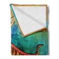 thumbnail image 2 of Dinosaur Soft Flannel Fleece Throw Blanket, Colorful Illustration of Velociraptor in Prehistoric Natural Wild Environment, Cozy Plush for Indoor and Outdoor Use, 60" x 80", Multicolor, by Ambesonne, 2 of 5