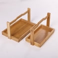 thumbnail image 2 of Cesta de comida, bandeja de madera para servir, cesta Rectangular para comida, aperitivos, pan, contenedor de almacenamiento con asa para restaurante, SG, 2 of 9