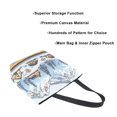 thumbnail image 3 of FORMRS Womens Canvas Tote Bag with Zipper Inner Pocket Shoulder Handbag, Winter Village, 3 of 7